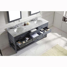 Load image into Gallery viewer, Caroline Estate 72&quot; Double Sink Italian Carrara White Marble Top Vanity with Faucet and Mirrors - Vanity Grace Store - Virtuusa