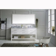Load image into Gallery viewer, Caroline Estate 72&quot; Double Sink Italian Carrara White Marble Top Vanity with Faucet and Mirror - Vanity Grace Store - Virtuusa