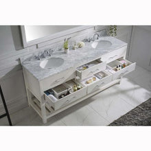 Load image into Gallery viewer, Caroline Estate 72&quot; Double Sink Italian Carrara White Marble Top Vanity with Faucet and Mirror - Vanity Grace Store - Virtuusa