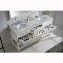 Load image into Gallery viewer, Caroline Estate 72&quot; Double Sink Italian Carrara White Marble Top Vanity with Faucet and Mirror - Vanity Grace Store - Virtuusa