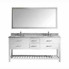 Load image into Gallery viewer, Caroline Estate 72&quot; Double Sink Italian Carrara White Marble Top Vanity with Faucet and Mirror - Vanity Grace Store - Virtuusa