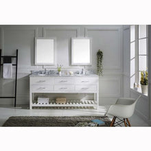 Load image into Gallery viewer, Caroline Estate 72&quot; Double Sink Italian Carrara White Marble Top Vanity with Faucet and Mirrors - Vanity Grace Store - Virtuusa