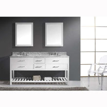 Load image into Gallery viewer, Caroline Estate 72&quot; Double Sink Italian Carrara White Marble Top Vanity with Faucet and Mirrors - Vanity Grace Store - Virtuusa