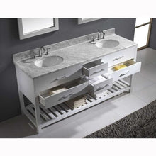 Load image into Gallery viewer, Caroline Estate 72&quot; Double Sink Italian Carrara White Marble Top Vanity with Faucet and Mirrors - Vanity Grace Store - Virtuusa