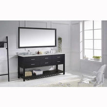 Load image into Gallery viewer, Caroline Estate 72&quot; Double Sink Italian Carrara White Marble Top Vanity with Faucet and Mirror - Vanity Grace Store - Virtuusa