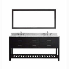 Load image into Gallery viewer, Caroline Estate 72&quot; Double Sink Italian Carrara White Marble Top Vanity with Faucet and Mirror - Vanity Grace Store - Virtuusa