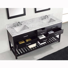 Load image into Gallery viewer, Caroline Estate 72&quot; Double Sink Italian Carrara White Marble Top Vanity with Faucet and Mirrors - Vanity Grace Store - Virtuusa