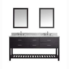 Load image into Gallery viewer, Caroline Estate 72&quot; Double Sink Italian Carrara White Marble Top Vanity with Faucet and Mirrors - Vanity Grace Store - Virtuusa