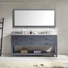 Load image into Gallery viewer, Caroline Estate 72&quot; Double Sink Italian Carrara White Marble Top Vanity with Faucet and Mirror - Vanity Grace Store - Virtuusa