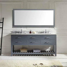 Load image into Gallery viewer, Caroline Estate 72&quot; Double Sink Italian Carrara White Marble Top Vanity with Faucet and Mirror - Vanity Grace Store - Virtuusa