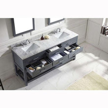 Load image into Gallery viewer, Caroline Estate 72&quot; Double Sink Italian Carrara White Marble Top Vanity with Faucet and Mirrors - Vanity Grace Store - Virtuusa