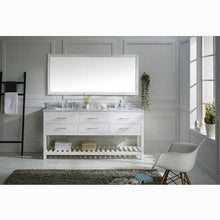 Load image into Gallery viewer, Caroline Estate 72&quot; Double Sink Italian Carrara White Marble Top Vanity with Faucet and Mirror - Vanity Grace Store - Virtuusa