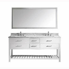 Load image into Gallery viewer, Caroline Estate 72&quot; Double Sink Italian Carrara White Marble Top Vanity with Faucet and Mirror - Vanity Grace Store - Virtuusa