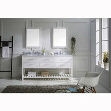 Load image into Gallery viewer, Caroline Estate 72&quot; Double Sink Italian Carrara White Marble Top Vanity with Faucet and Mirrors - Vanity Grace Store - Virtuusa