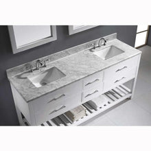 Load image into Gallery viewer, Caroline Estate 72&quot; Double Sink Italian Carrara White Marble Top Vanity with Faucet and Mirrors - Vanity Grace Store - Virtuusa