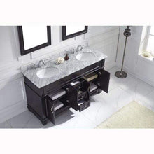 Load image into Gallery viewer, Victoria 60&quot; Double Sink Italian Carrara White Marble Top Vanity with Mirrors - Vanity Grace Store - Virtuusa