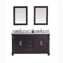 Load image into Gallery viewer, Victoria 60&quot; Double Sink Italian Carrara White Marble Top Vanity with Mirrors - Vanity Grace Store - Virtuusa