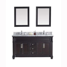 Load image into Gallery viewer, Victoria 60&quot; Double Sink Italian Carrara White Marble Top Vanity with Mirrors - Vanity Grace Store - Virtuusa
