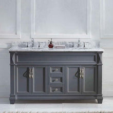 Load image into Gallery viewer, Victoria 60&quot; Double Sink Italian Carrara White Marble Top Vanity - Vanity Grace Store - Virtuusa