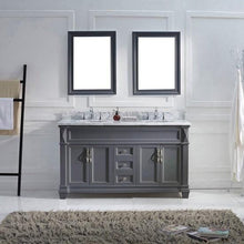 Load image into Gallery viewer, Victoria 60&quot; Double Sink Italian Carrara White Marble Top Vanity with Mirrors - Vanity Grace Store - Virtuusa