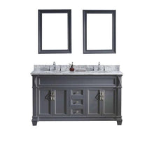 Load image into Gallery viewer, Victoria 60&quot; Double Sink Italian Carrara White Marble Top Vanity with Mirrors - Vanity Grace Store - Virtuusa