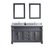 Load image into Gallery viewer, Victoria 60&quot; Double Sink Italian Carrara White Marble Top Vanity with Mirrors - Vanity Grace Store - Virtuusa