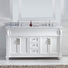 Load image into Gallery viewer, Victoria 60&quot; Double Sink Italian Carrara White Marble Top Vanity - Vanity Grace Store - Virtuusa