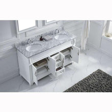 Load image into Gallery viewer, Victoria 60&quot; Double Sink Italian Carrara White Marble Top Vanity with Mirrors - Vanity Grace Store - Virtuusa