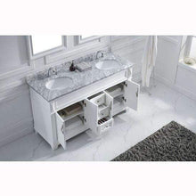 Load image into Gallery viewer, Victoria 60&quot; Double Sink Italian Carrara White Marble Top Vanity with Mirrors - Vanity Grace Store - Virtuusa