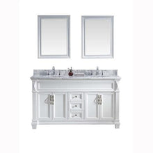 Load image into Gallery viewer, Victoria 60&quot; Double Sink Italian Carrara White Marble Top Vanity with Mirrors - Vanity Grace Store - Virtuusa