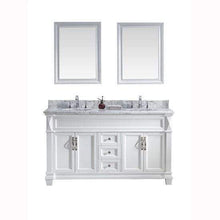 Load image into Gallery viewer, Victoria 60&quot; Double Sink Italian Carrara White Marble Top Vanity with Mirrors - Vanity Grace Store - Virtuusa