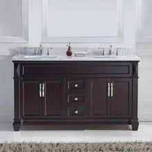 Load image into Gallery viewer, Victoria 60&quot; Double Sink Italian Carrara White Marble Top Vanity - Vanity Grace Store - Virtuusa