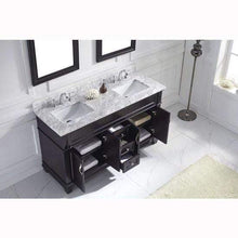 Load image into Gallery viewer, Victoria 60&quot; Double Sink Italian Carrara White Marble Top Vanity with Mirrors - Vanity Grace Store - Virtuusa