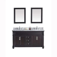 Load image into Gallery viewer, Victoria 60&quot; Double Sink Italian Carrara White Marble Top Vanity with Faucet and Mirrors - Vanity Grace Store - Virtuusa
