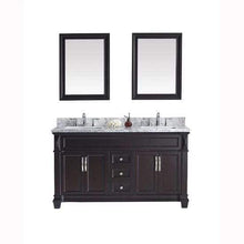 Load image into Gallery viewer, Victoria 60&quot; Double Sink Italian Carrara White Marble Top Vanity with Mirrors - Vanity Grace Store - Virtuusa