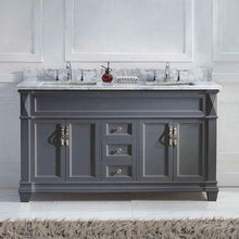 Load image into Gallery viewer, Victoria 60&quot; Double Sink Italian Carrara White Marble Top Vanity - Vanity Grace Store - Virtuusa