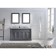 Load image into Gallery viewer, Victoria 60&quot; Double Sink Italian Carrara White Marble Top Vanity with Mirrors - Vanity Grace Store - Virtuusa