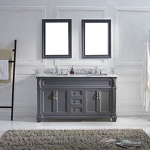Load image into Gallery viewer, Victoria 60&quot; Double Sink Italian Carrara White Marble Top Vanity with Mirrors - Vanity Grace Store - Virtuusa