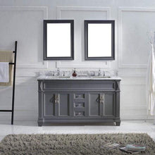 Load image into Gallery viewer, Victoria 60&quot; Double Sink Italian Carrara White Marble Top Vanity with Mirrors - Vanity Grace Store - Virtuusa