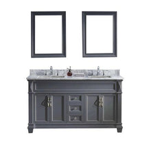 Load image into Gallery viewer, Victoria 60&quot; Double Sink Italian Carrara White Marble Top Vanity with Faucet and Mirrors - Vanity Grace Store - Virtuusa