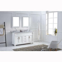 Load image into Gallery viewer, Victoria 60&quot; Double Sink Italian Carrara White Marble Top Vanity with Mirrors - Vanity Grace Store - Virtuusa