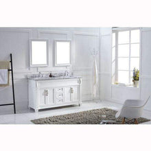 Load image into Gallery viewer, Victoria 60&quot; Double Sink Italian Carrara White Marble Top Vanity with Mirrors - Vanity Grace Store - Virtuusa