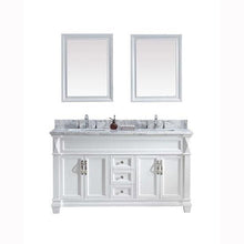 Load image into Gallery viewer, Victoria 60&quot; Double Sink Italian Carrara White Marble Top Vanity with Mirrors - Vanity Grace Store - Virtuusa