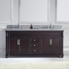 Load image into Gallery viewer, Victoria 72&quot; Double Sink Italian Carrara White Marble Top Vanity - Vanity Grace Store - Virtuusa