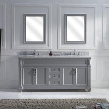 Load image into Gallery viewer, Victoria 72&quot; Double Sink Italian Carrara White Marble Top Vanity with Faucet and Mirrors - Vanity Grace Store - Virtuusa