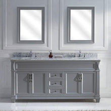 Load image into Gallery viewer, Victoria 72&quot; Double Sink Italian Carrara White Marble Top Vanity with Mirrors - Vanity Grace Store - Virtuusa