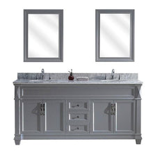Load image into Gallery viewer, Victoria 72&quot; Double Sink Italian Carrara White Marble Top Vanity with Faucet and Mirrors - Vanity Grace Store - Virtuusa
