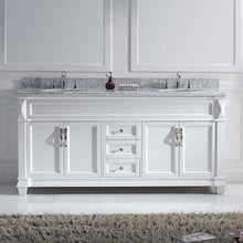 Load image into Gallery viewer, Victoria 72&quot; Double Sink Italian Carrara White Marble Top Vanity - Vanity Grace Store - Virtuusa