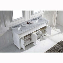 Load image into Gallery viewer, Victoria 72&quot; Double Sink Italian Carrara White Marble Top Vanity with Faucet and Mirrors - Vanity Grace Store - Virtuusa