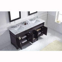 Load image into Gallery viewer, Victoria 72&quot; Double Sink Italian Carrara White Marble Top Vanity with Faucet and Mirrors - Vanity Grace Store - Virtuusa